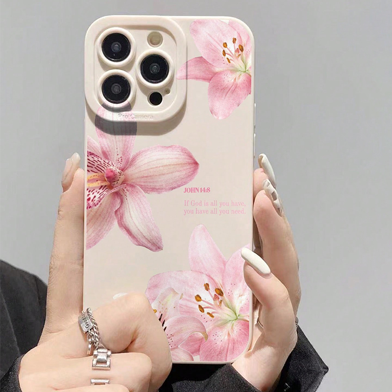 Phone Cases Durable - Blaue Blumenmuster-Silikon-INS-Handyhülle für iPhone 17 16