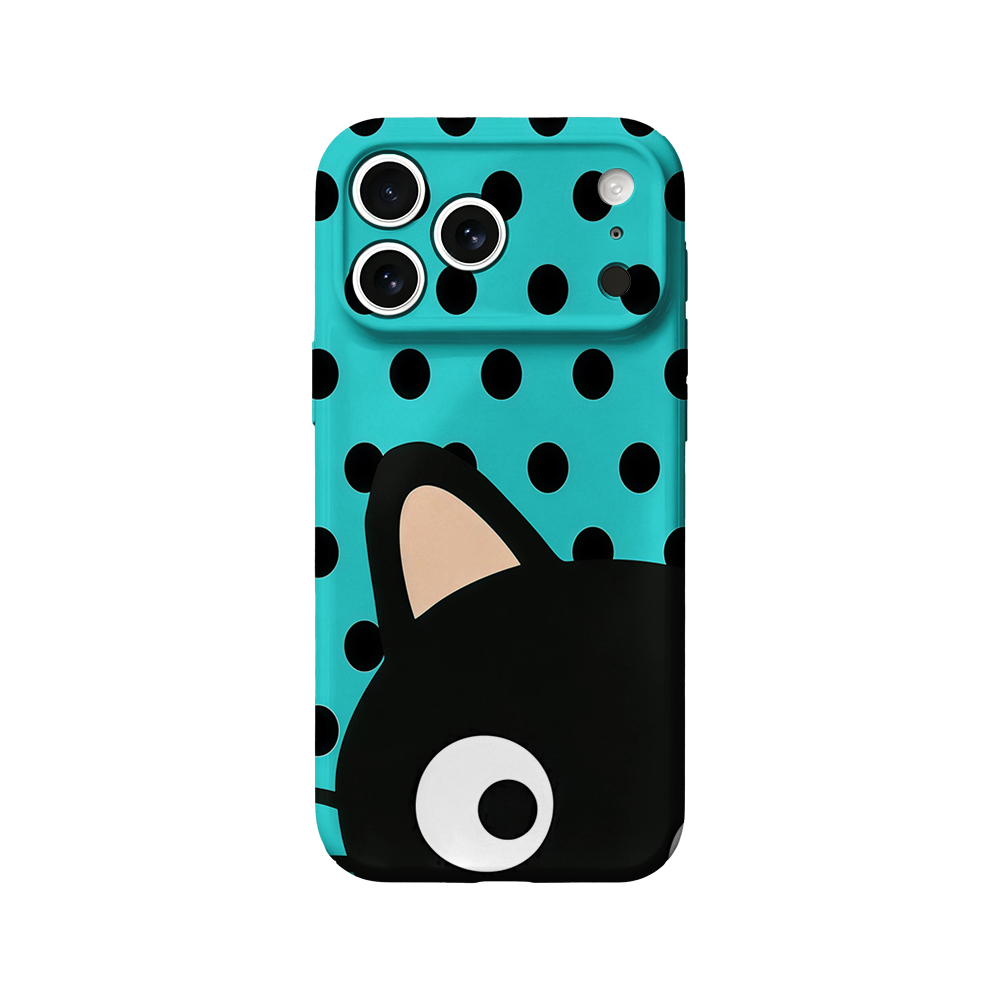 Phone Cases Xr - Türkisfarbene Polka-Dot-Katzen-Handyhülle für iPhone 17 16
