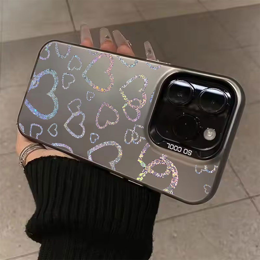 Phone Cases Xr - Bunte Hartschalenhülle mit Herzmuster für iPhone