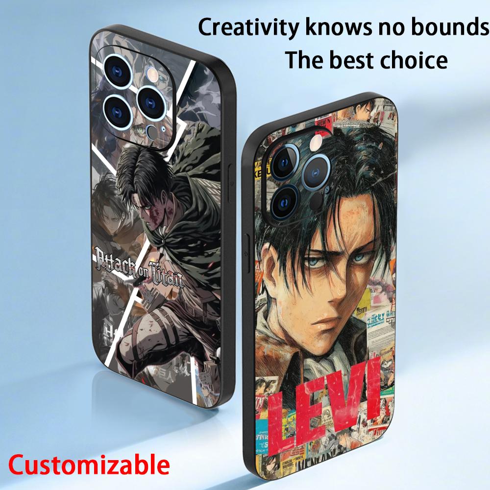 Phone Cases Black - Levi Ackerman coole Anime-Mann-Muster-Telefonhülle für iPhone