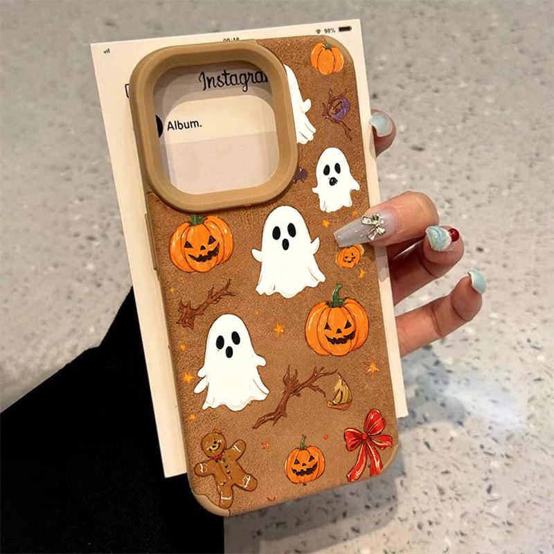 Phone Cases Durable - Halloween Niedliche Kürbis-Geister-Handyhülle für iPhone 18