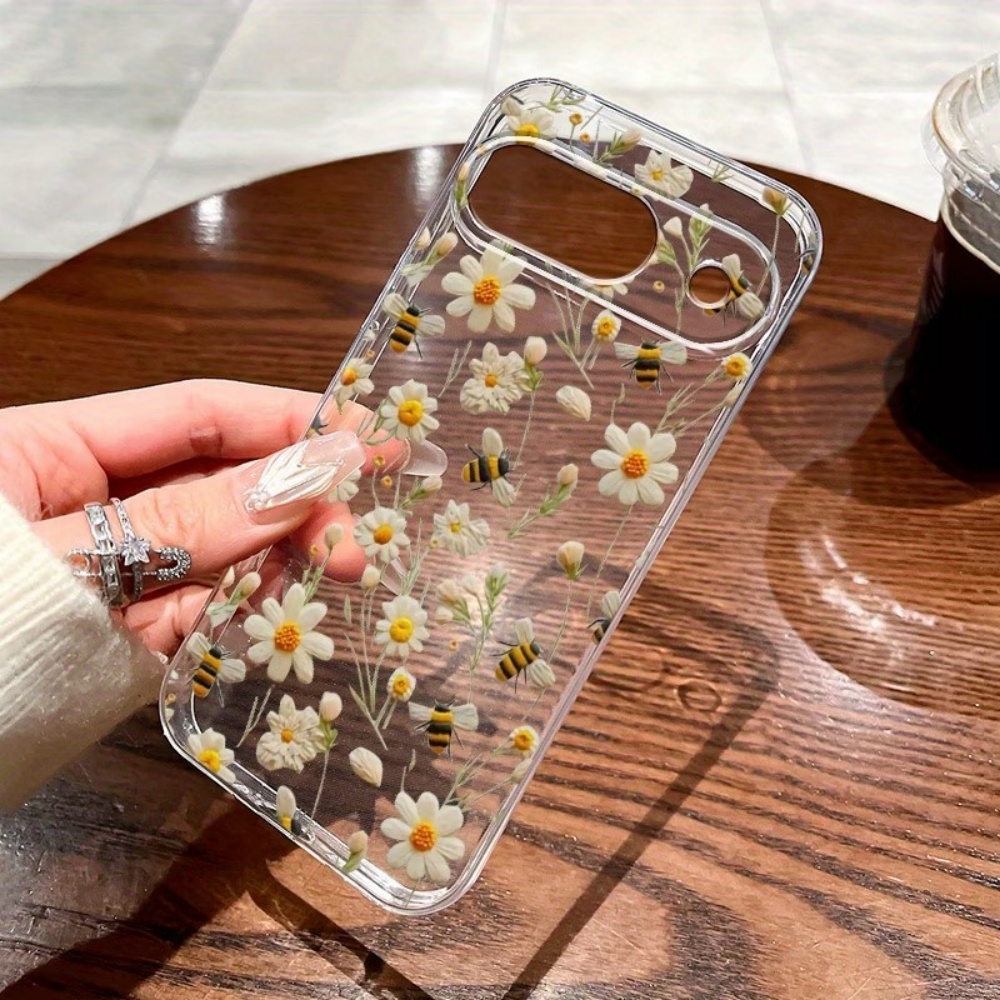 Phone Cases Google Pixel 10 - Niedliches Honigbienen-Blumenmuster Weiche Transparente Handyhülle für