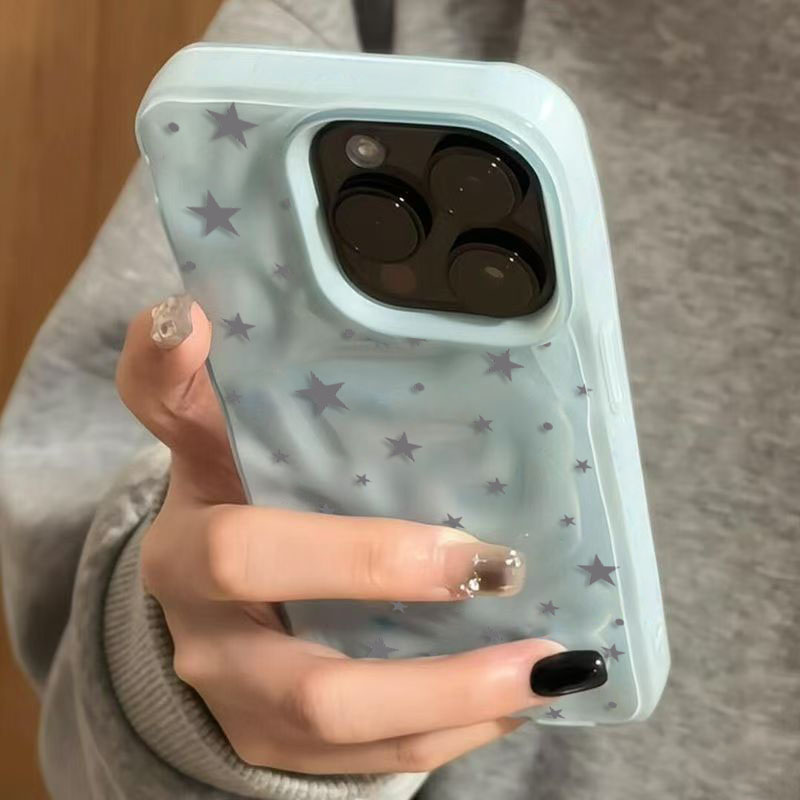 Phone Cases Aesthetic - Minimalistische Niedliche Sternwellen-Textur Handyhülle für iPhone