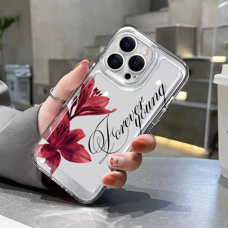Burgunderrote Lilie mit englis – Phone Cases Art Bewertung und Preis