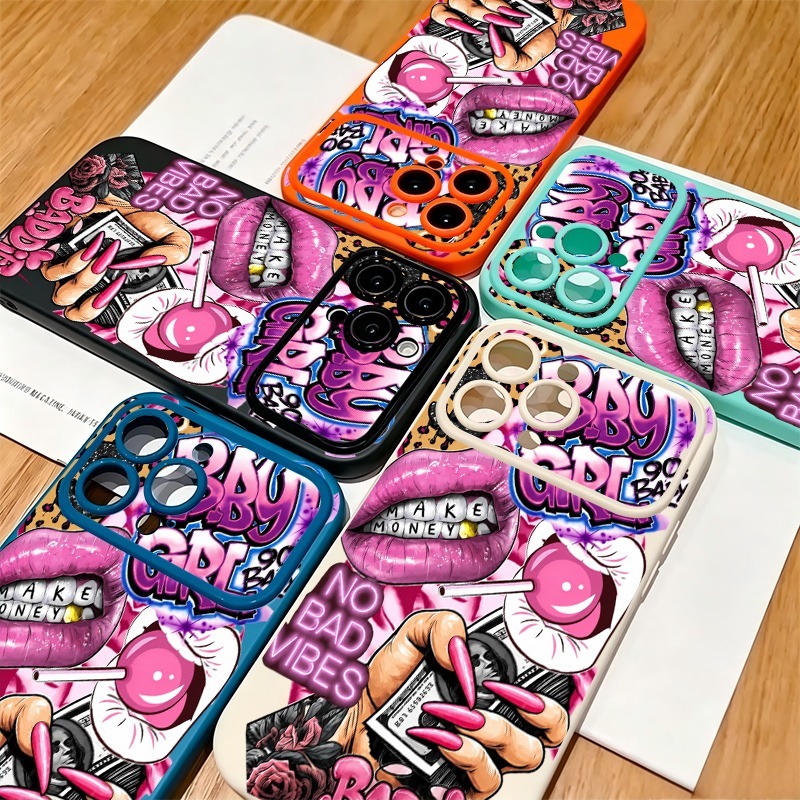 Hip-Hop Rosa Lippen Baby Girl  – Phone Cases Durable Bewertung und Preis