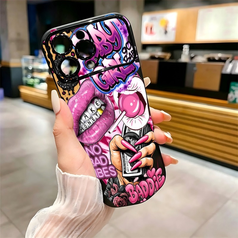 Hip-Hop Rosa Lippen Baby Girl  – Phone Cases Durable Bewertung und Preis