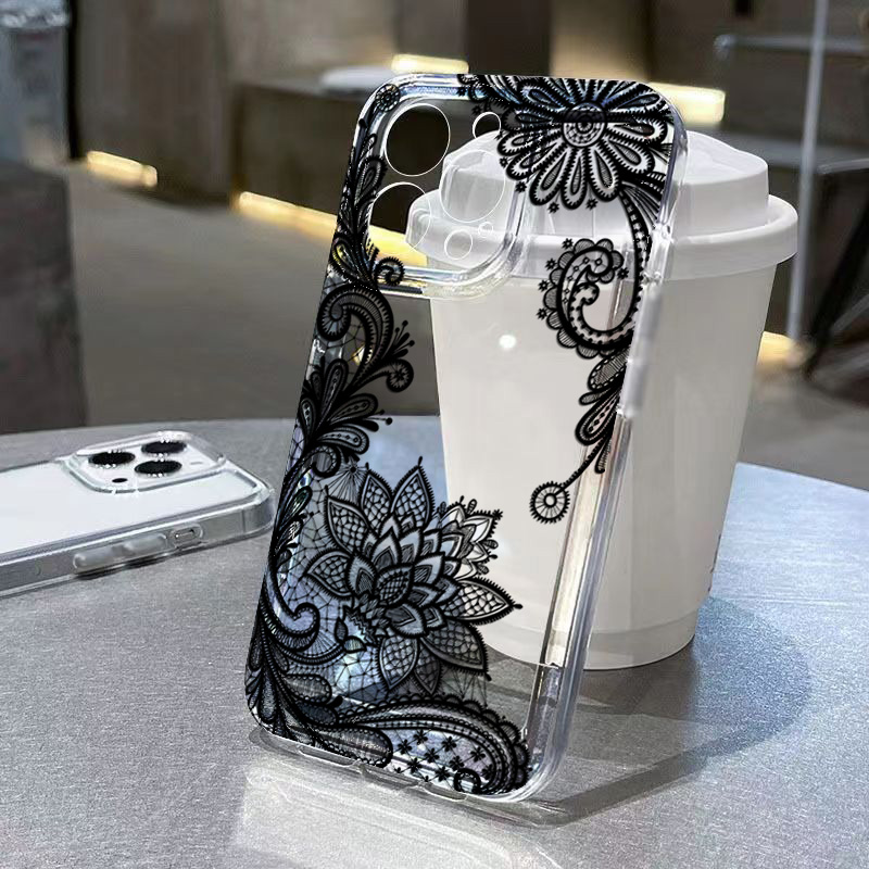 Trendige schwarze Spitze-Blume – Phone Cases Xiaomi Bewertung und Preis