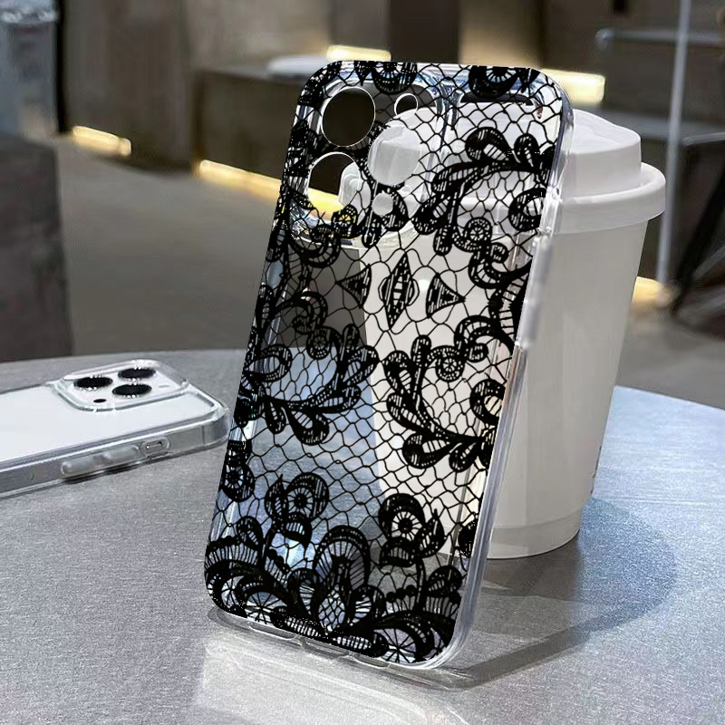 Trendige schwarze Spitze-Blume – Phone Cases Xiaomi Bewertung und Preis