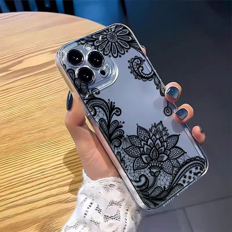 Trendige schwarze Spitze-Blume – Phone Cases Xiaomi Bewertung und Preis