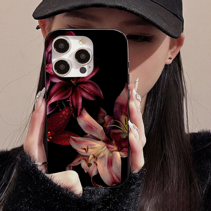 Elegante rote Lilienblüten-Han – Phone Cases Aesthetic Bewertung und Preis