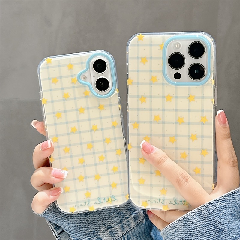 Gelbe Stern-Karomuster Handyhü – Phone Cases Durable Bewertung und Preis
