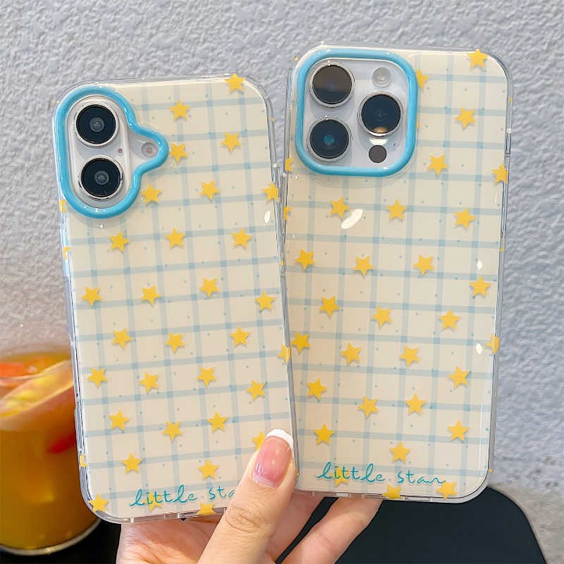 Gelbe Stern-Karomuster Handyhü – Phone Cases Durable Bewertung und Preis