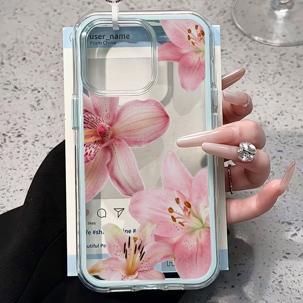 Rosa Lilien-Blumen Transparent – Phone Cases Durable Bewertung und Preis